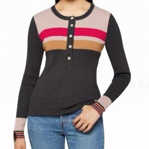 Faherty Mikki Henley Organic Cotton and Cashmere Sweater Size Medium